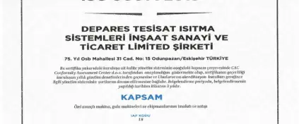Depares, Kalite Yönetim Sistemi Belgelerini Yenileyerek, Uluslararası Geçerliliğini Bir Kez Daha Kanıtladı